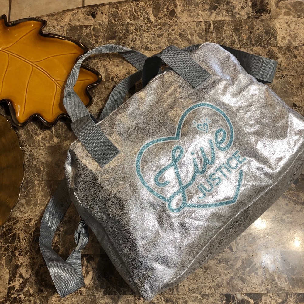 Justice Live silver Duffel tote gymnastics bag - Picture 1 of 12